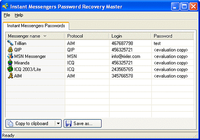 Instant Messengers Password Recovery Master