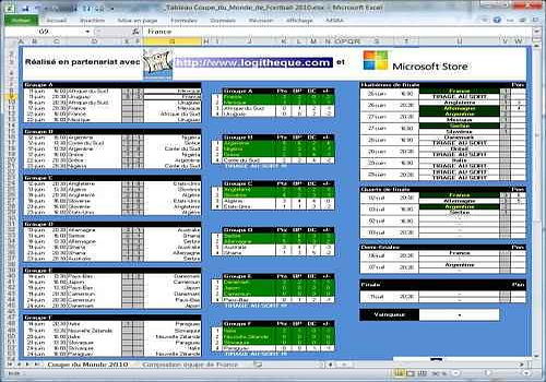Aperçu de Coupe du Monde 2010 de foot - Gestion des pronostics 