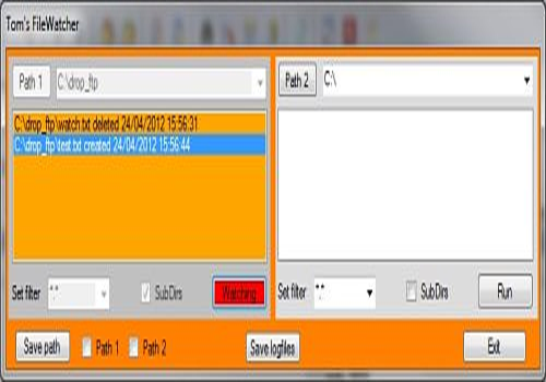 Aperçu de Tom's File Watcher