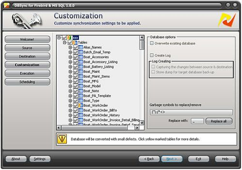 Aperçu de DBSync for Firebird and MS SQL