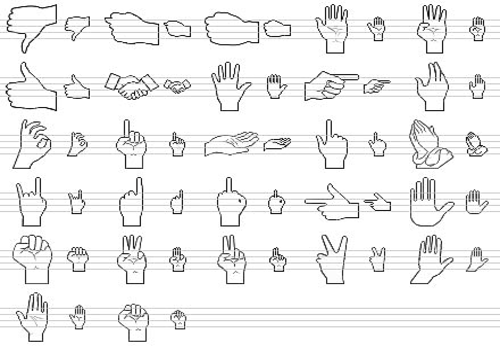 Aperçu de Standard Hand Icons