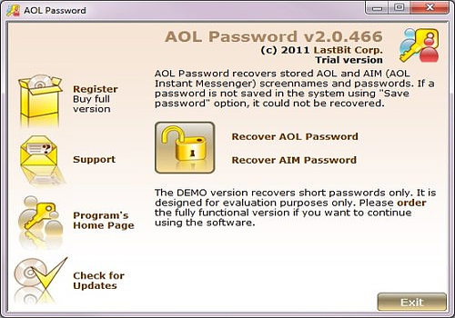 comment retrouver mot de passe aol