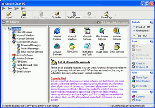 Aperçu de Secure Clean PC