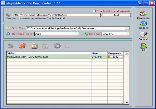 Aperçu de Megavideo Video Downloader