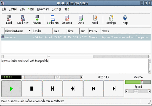 Aperçu de Express Scribe For Linux