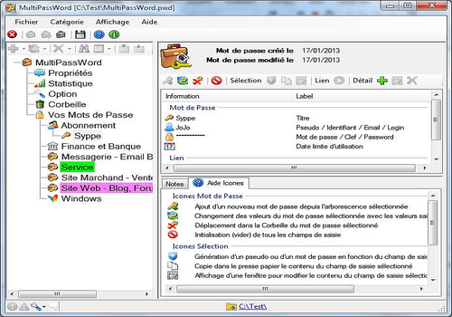 Aperçu de Multi-PassWord freeware