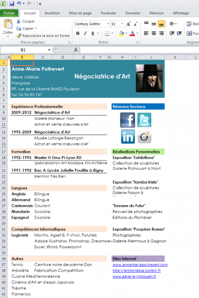 cv exle modele cv excel document cv exle modele cv excel document