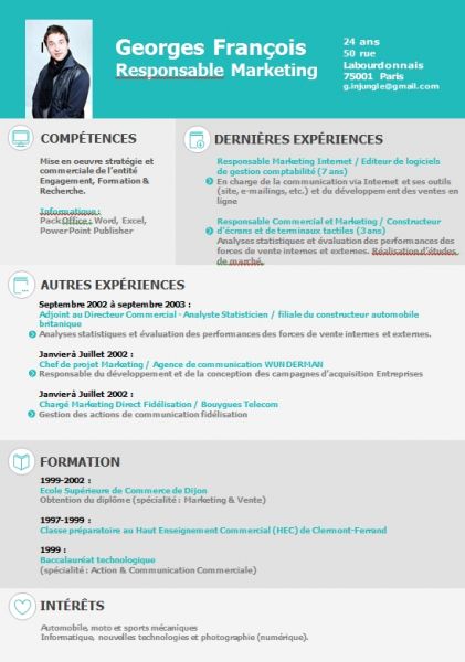 Quelques uns de nos modÃ¨les de CV sous Word, Excel ou PDF Ã  modifier ...