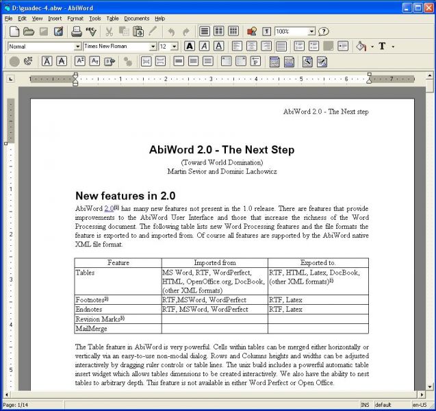 LES ALTERNATIVES GRATUITES À MICROSOFT WORD AbiWord
