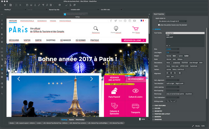 LES MEILLEURES ALTERNATIVES À DREAMWEAVER BlueGriffon-screen
