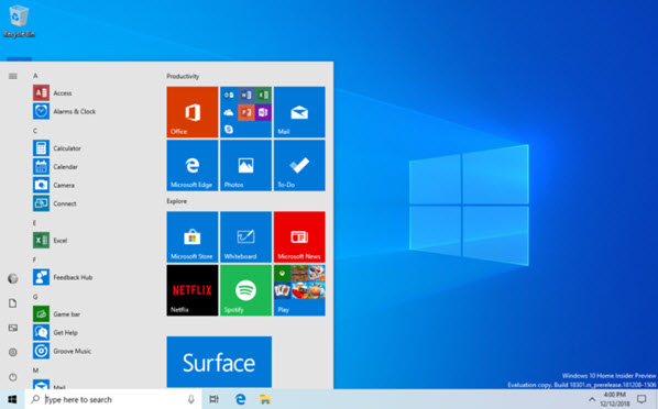 WINDOWS 10 APRIL 2019 UPDATE : CE QUE NOUS RÉSERVE LA MISE À JOUR Windows%20demarrer