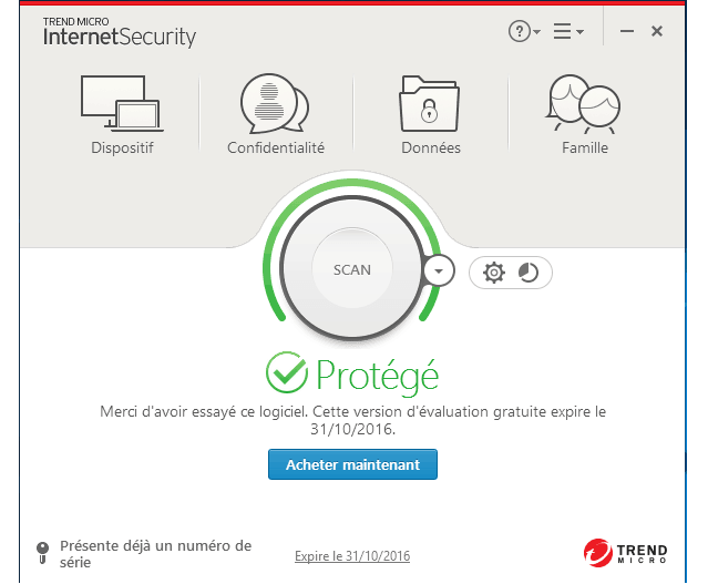 Test antivirus : Trend Micro Internet Security 2017