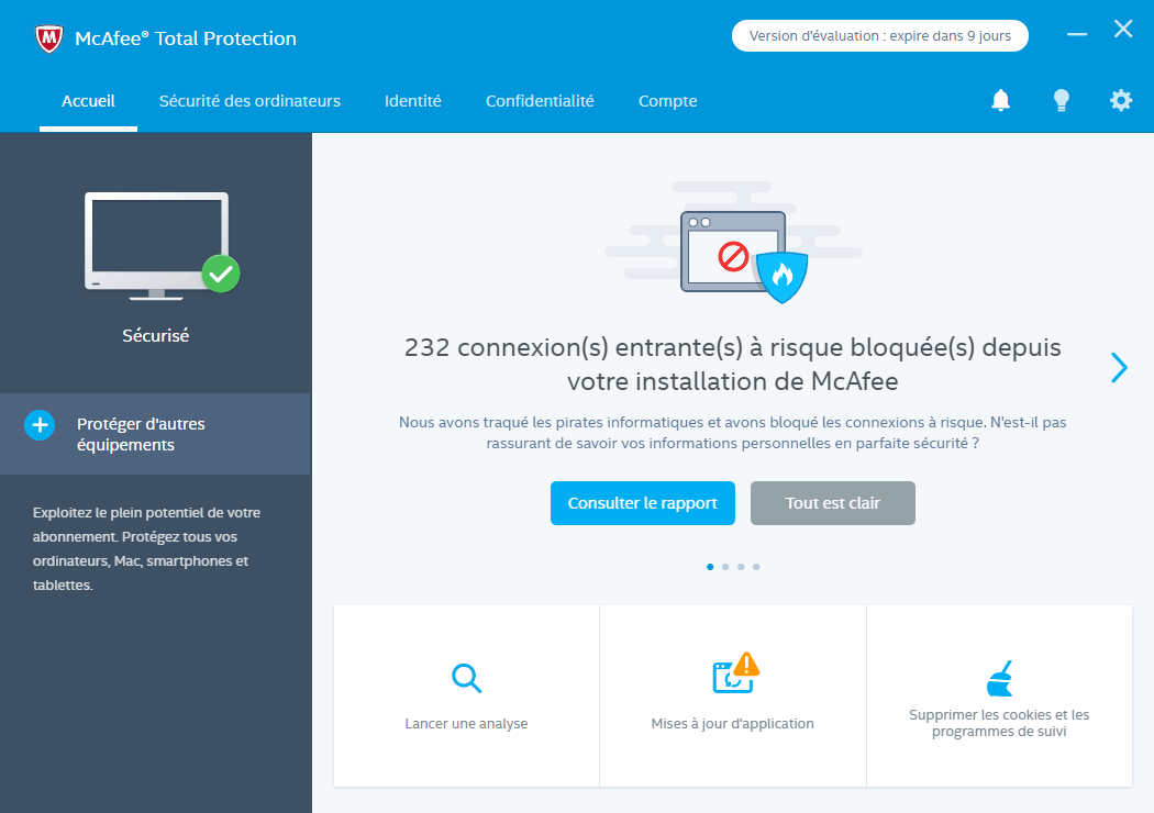 Test Antivirus : McAfee Total Protection (2018)