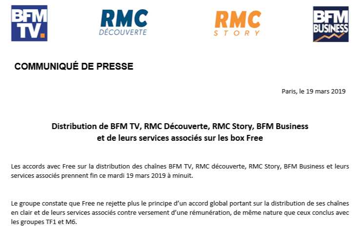 Abonnés Free, voici comment regarder BFMTV et RMC après ce soir minuit