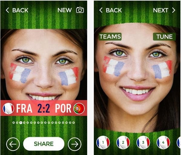 Supportez votre équipe favorite pendant la Coupe du Monde de foot avec Flag Face