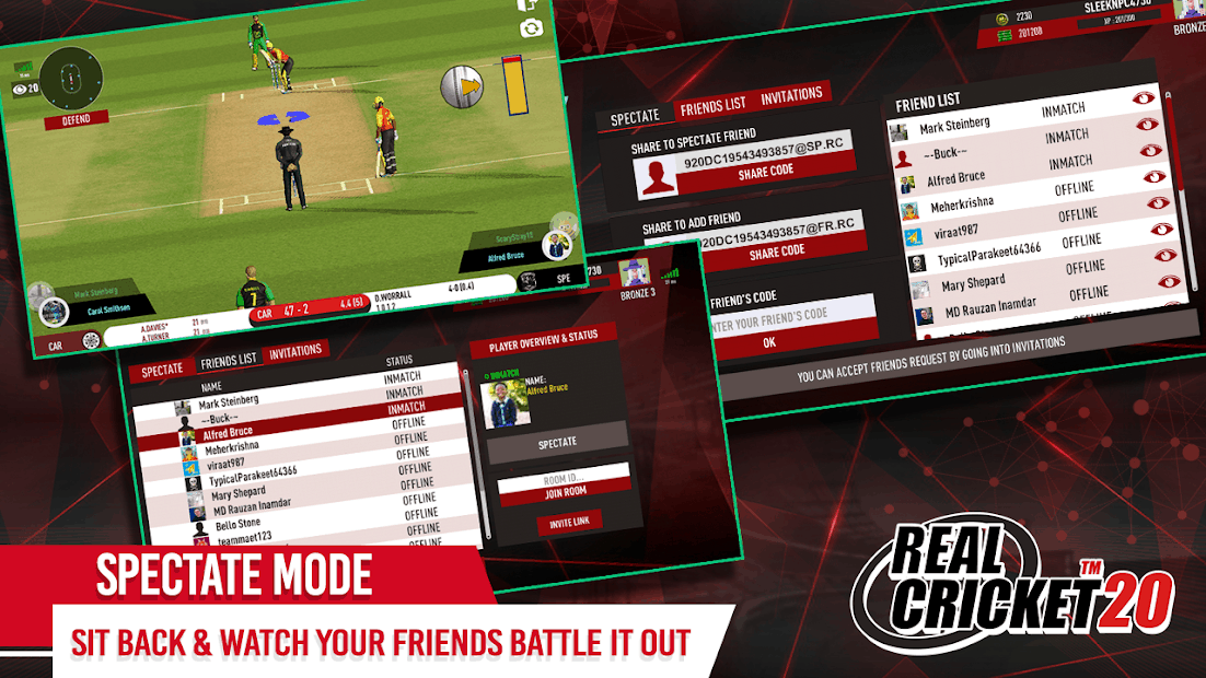 Real Cricket 20 : Comment utiliser le Spectate Mode ?