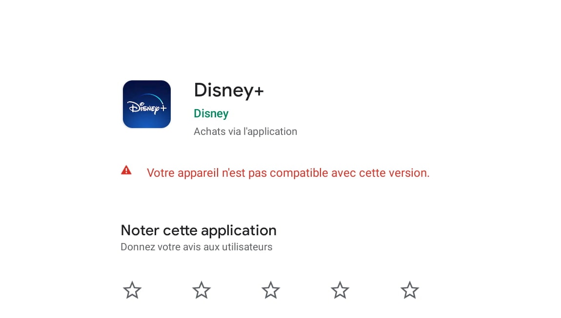 Disney+ : votre appareil n'est pas compatible avec cette version ?