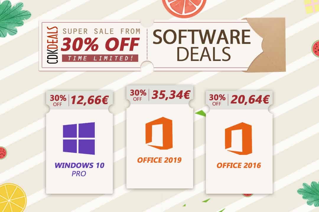 Obtenez Windows 10 à partir de 12 € seulement, Office 2016 à 20 € seulement, et bien plus encore !