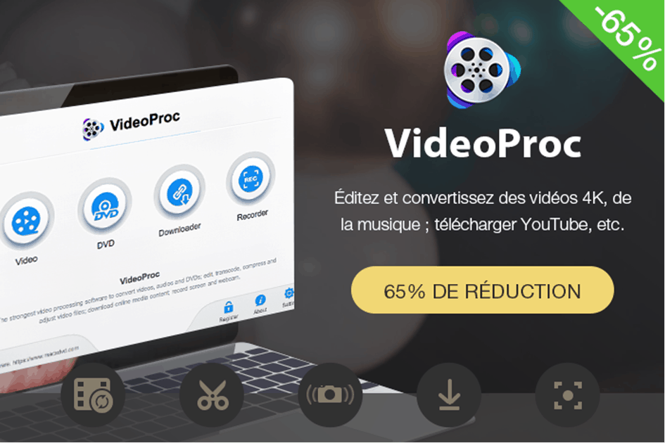 Offre : Jusqu'à 65 % de réduction sur la suite de montage vidéo VideoProc
