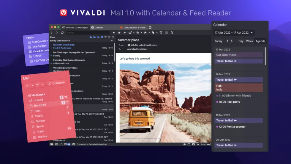 Vivaldi Mail 1.0 vous permet de traiter vos mails dans le navigateur Vivaldi
