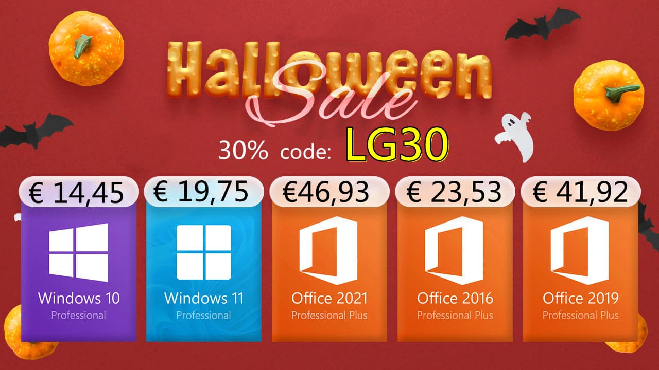 Des remises incroyables pour Halloween  : Windows 10 authentique à vie pour 14€ !