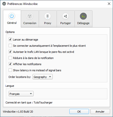 Windscribe settings