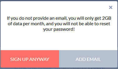 Windscribe limit