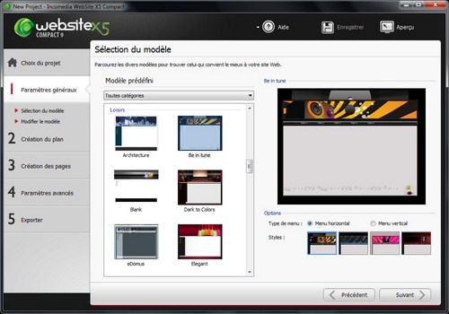 Capture d'écran WebSiteX5