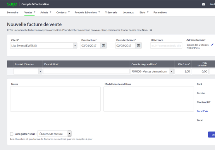 Capture d'écran Sage Business Cloud Compta & Facturation Capture d'écran Sage Business Cloud Compta & Facturation