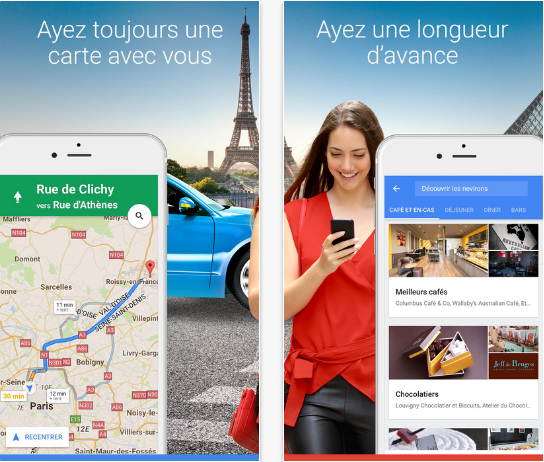 Capture d'écran Google Maps iOS Capture d'écran Google Maps iOS