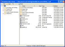 Capture d'écran Primitive Disk Indexer
