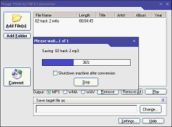 Capture d'écran Magic M4A to MP3 Converter