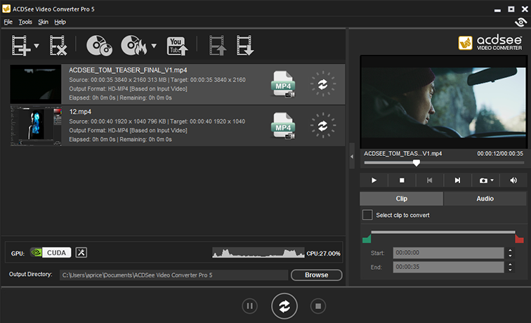 Capture d'écran Acdsee Video Converter Pro Capture d'écran Acdsee Video Converter Pro