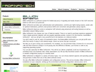 Capture d'écran Billion Softswitch Capture d'écran Billion Softswitch