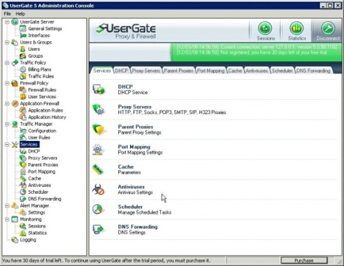 Capture d'écran UserGate Proxy & Firewall Capture d'écran UserGate Proxy & Firewall