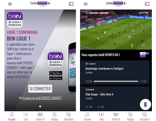 Capture d'écran beIN Sports Android Capture d'écran beIN Sports Android