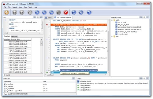 Capture d'écran Debugger for MySQL Capture d'écran Debugger for MySQL