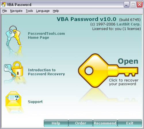 Capture d'écran VBA Password