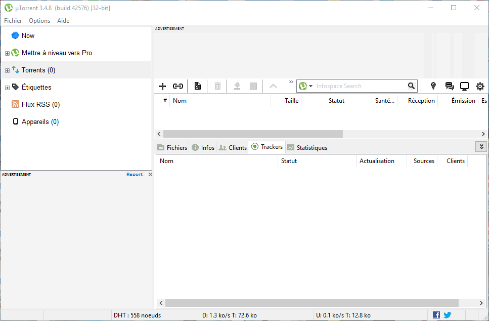 Capture d'écran µTorrent Portable Capture d'écran µTorrent Portable