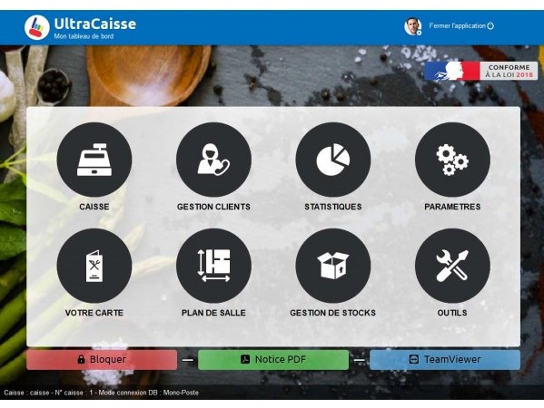 Capture d'écran Logiciel de caisse restaurant UltraCaisse 2018 Capture d'écran Logiciel de caisse restaurant UltraCaisse 2018