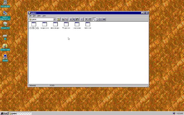 Capture d'écran Windows 95 Linux Capture d'écran Windows 95 Linux