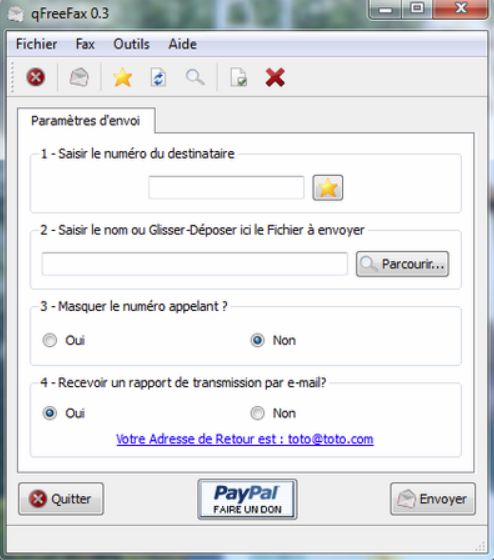 Capture d'écran qFreeFax Capture d'écran qFreeFax