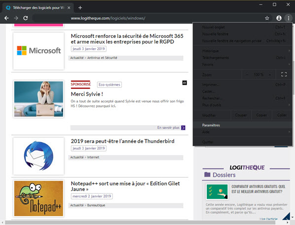 Capture d'écran Google Chrome Canary Capture d'écran Google Chrome Canary