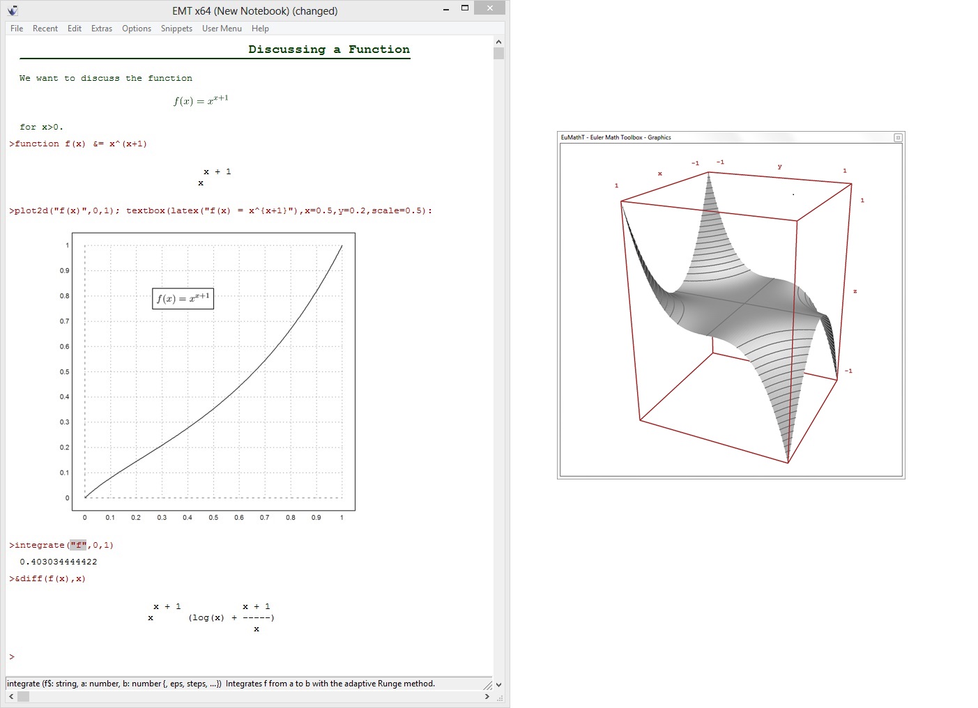 Capture d'écran Euler Math Toolbox Capture d'écran Euler Math Toolbox