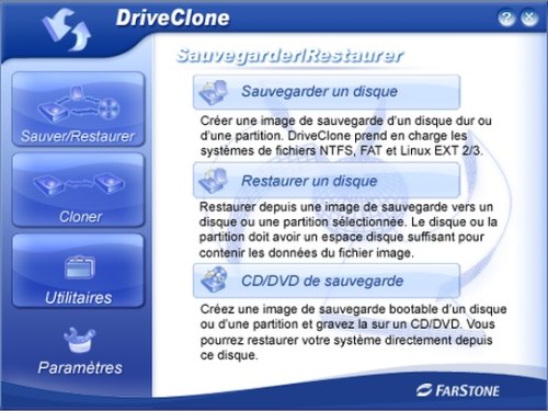 Capture d'écran DriveClone 2