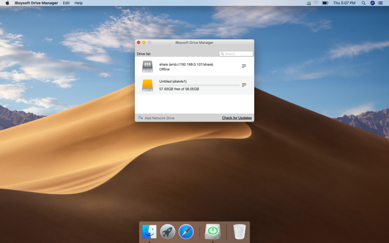 Capture d'écran iBoysoft Drive Manager pour Mac Capture d'écran iBoysoft Drive Manager pour Mac