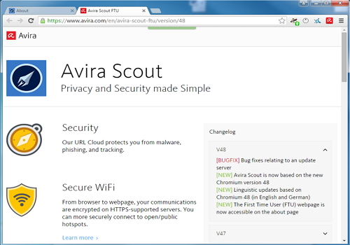 Capture d'écran Avira Scout Browser Capture d'écran Avira Scout Browser