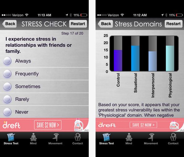 Capture d'écran Stress Check iOS