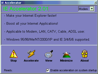 Capture d'écran IE Accelerator Capture d'écran IE Accelerator