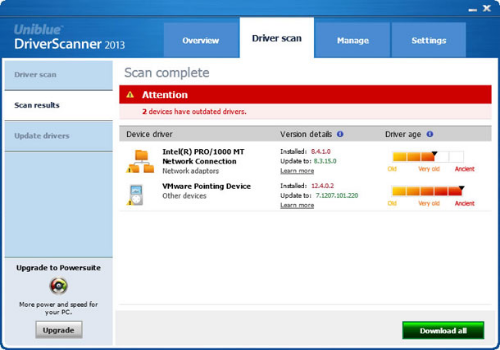 Capture d'écran DriverScanner 2015 Capture d'écran DriverScanner 2015